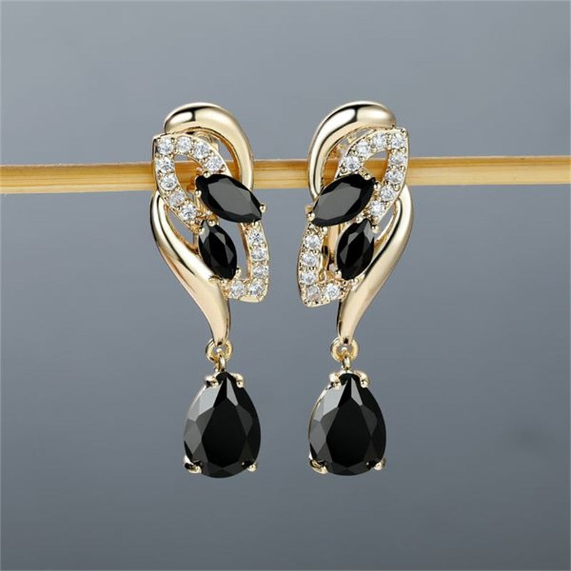 Crystal Flower Dangle Earrings