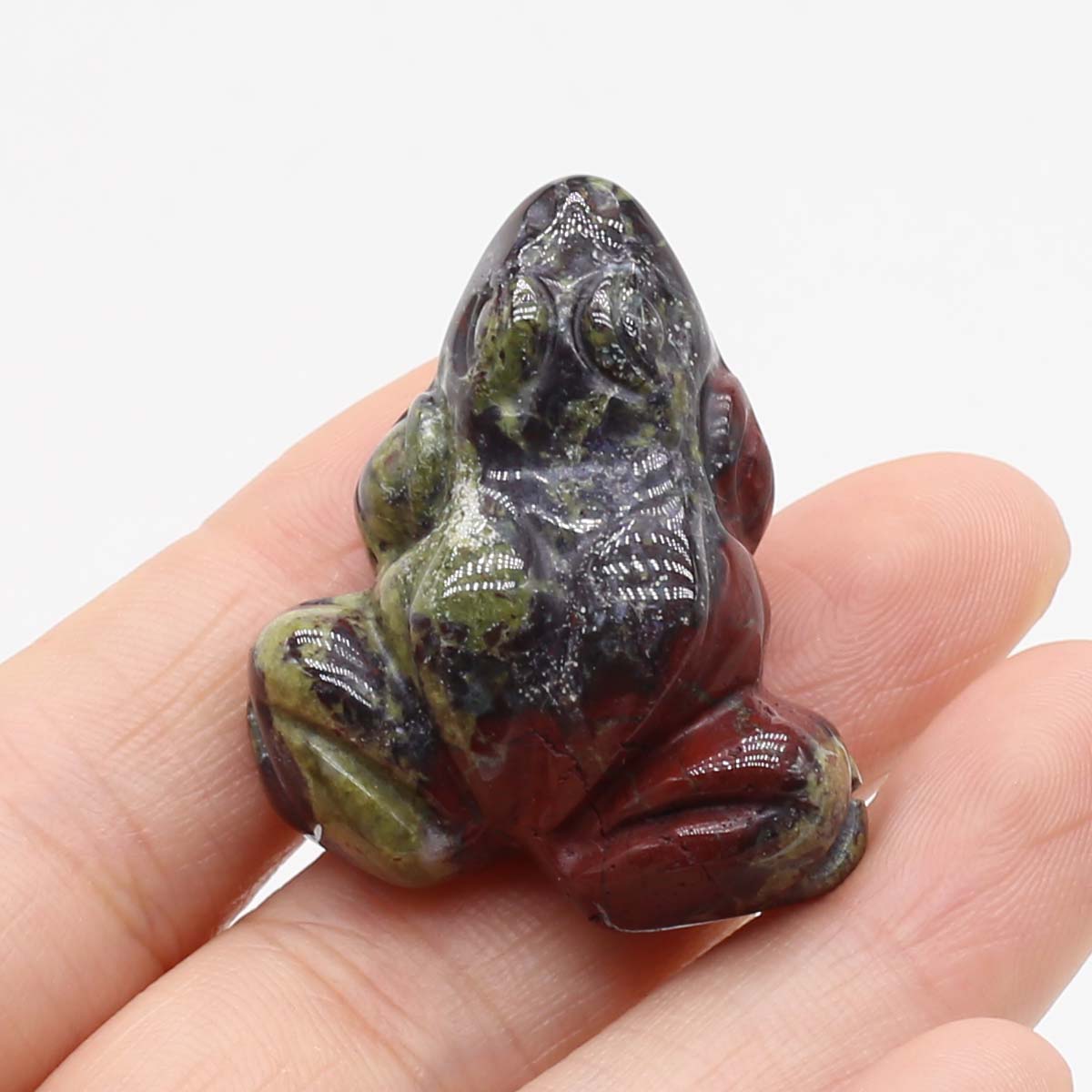 Frog Statue Reiki Figurine Opal Rose Quartz 
