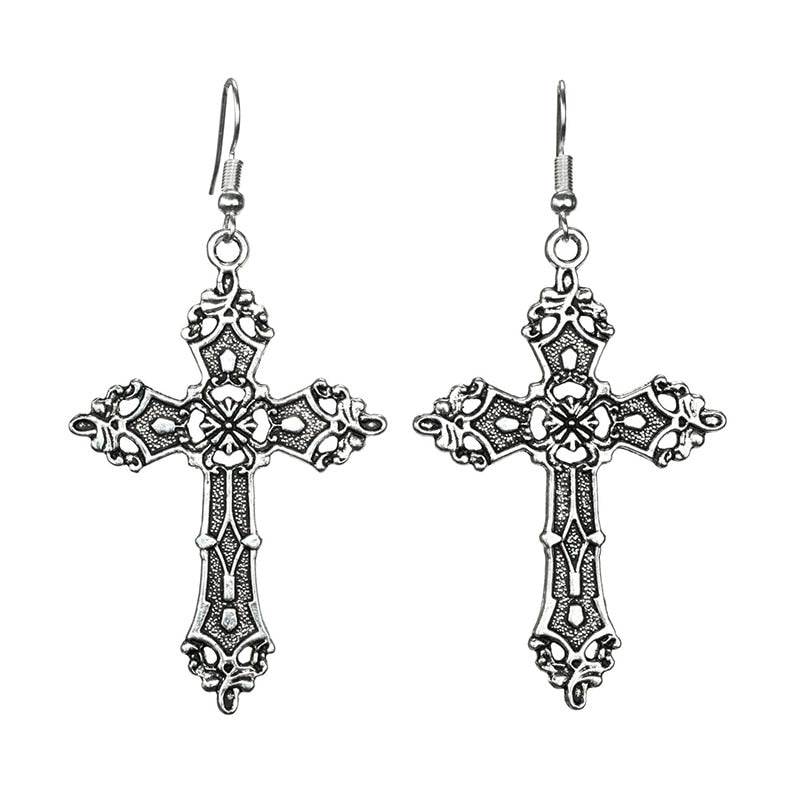 Cross Dangle Drop Earrings