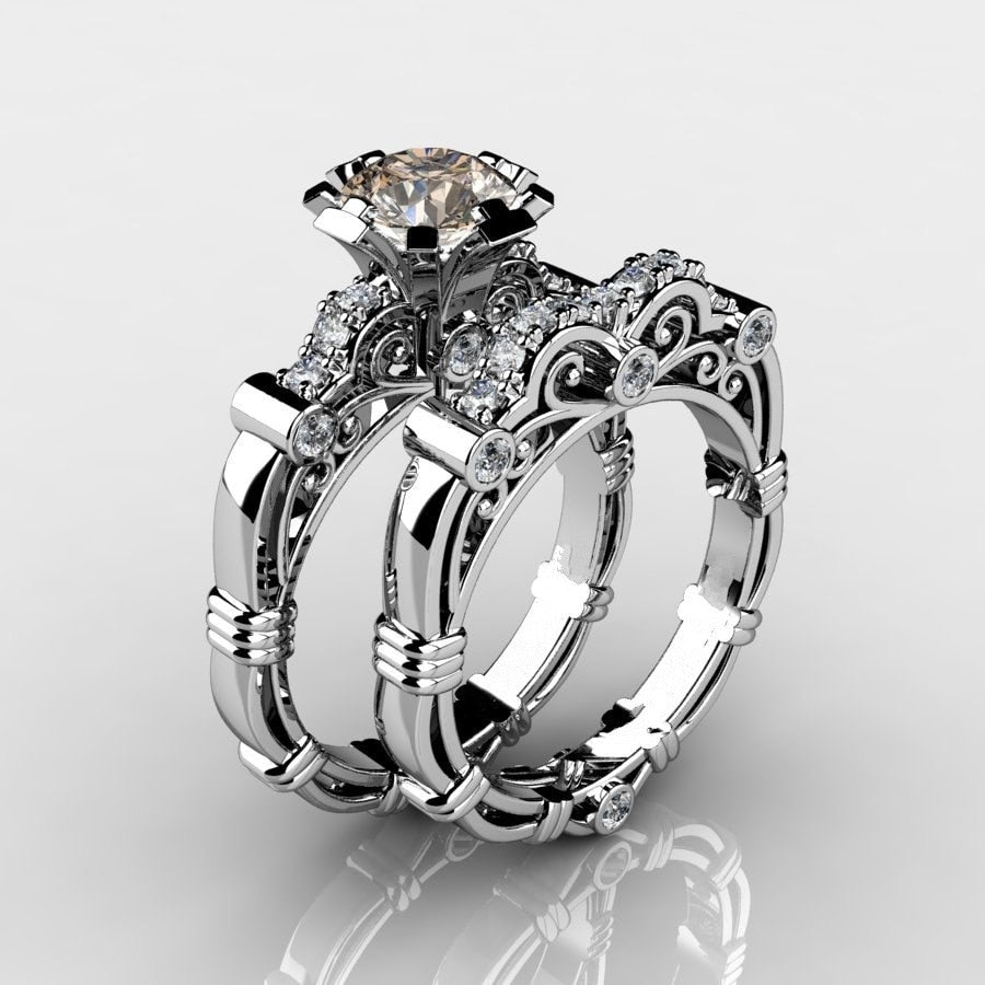 Elegant Gold Color Zircon Red Crystal Ring