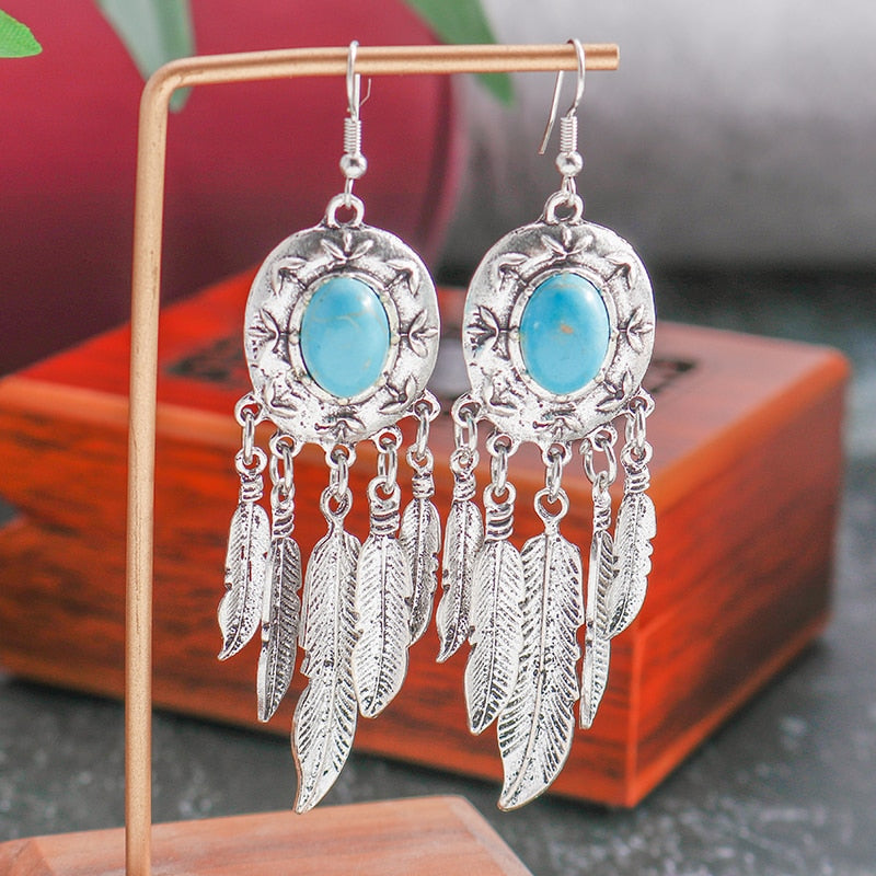 Hollow Carved Flowers Geometric Drop Earrings