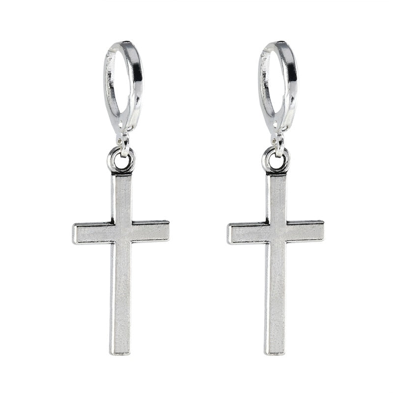 Cross Dangle Drop Earrings