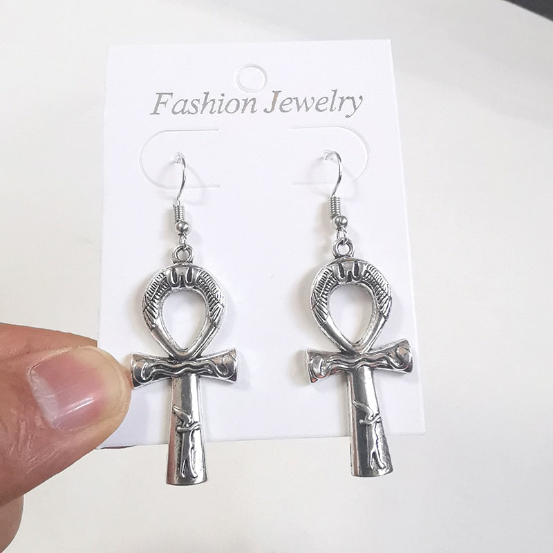 Cross Dangle Drop Earrings