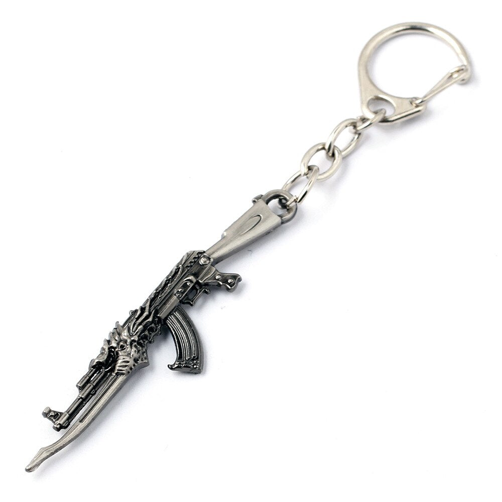 Black Color Machine-Gun Model Key Ring