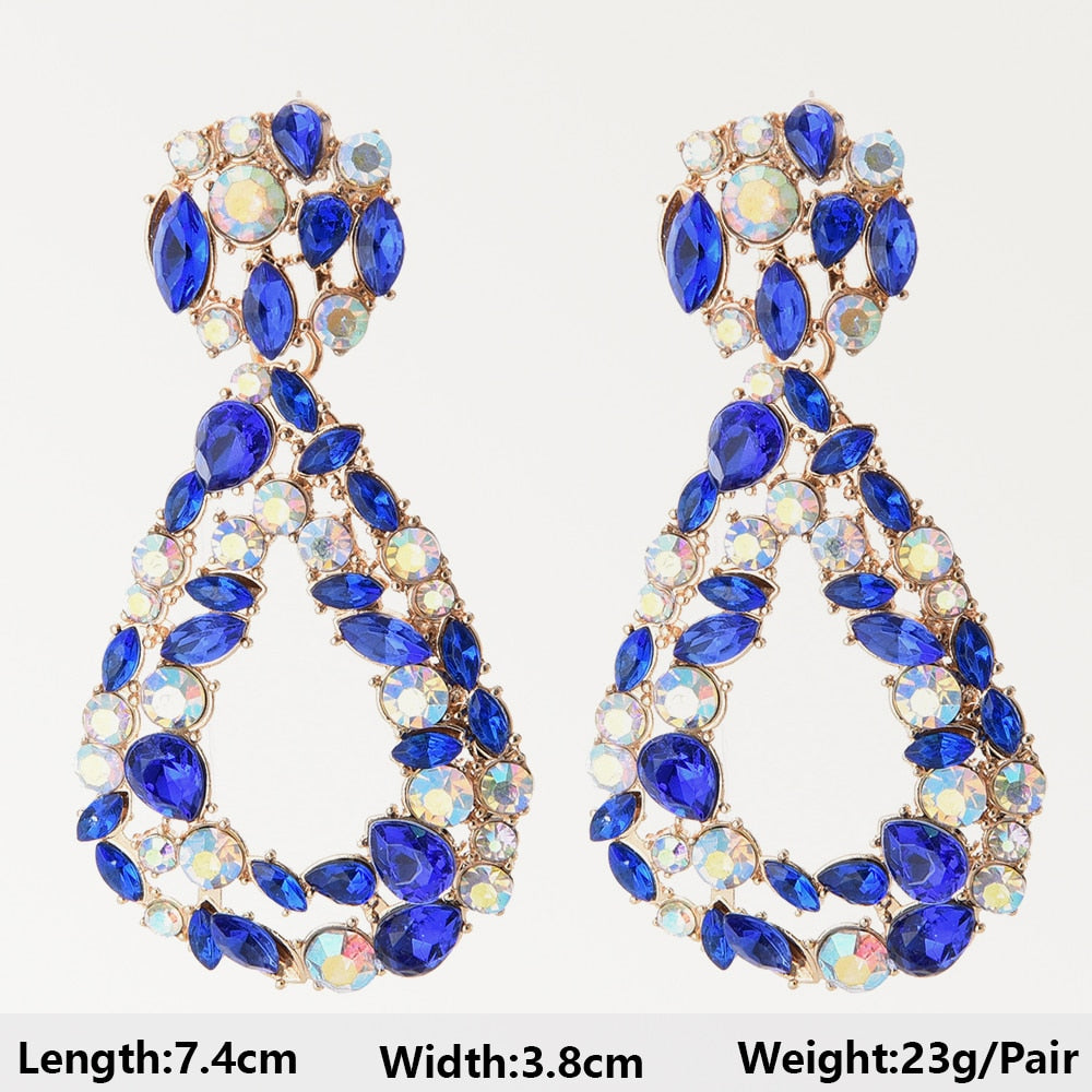 Dark Blue Series Long Dangle Drop Earrings