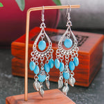 Hollow Carved Flowers Geometric Drop Earrings