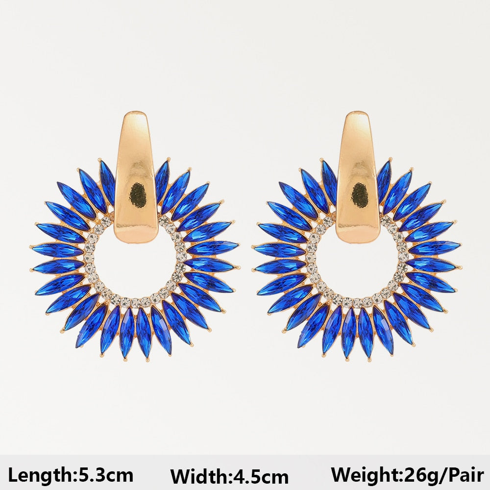 Dark Blue Series Long Dangle Drop Earrings