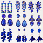 Dark Blue Series Long Dangle Drop Earrings