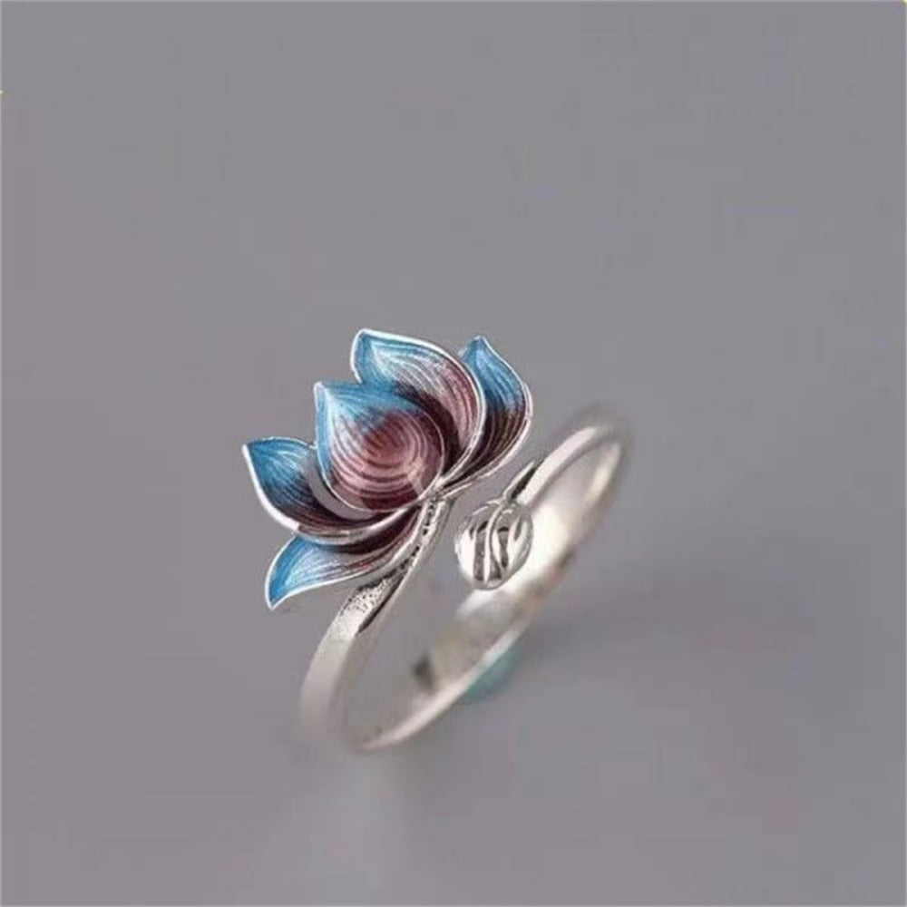 Retro Angel Wings Black Heart Rings