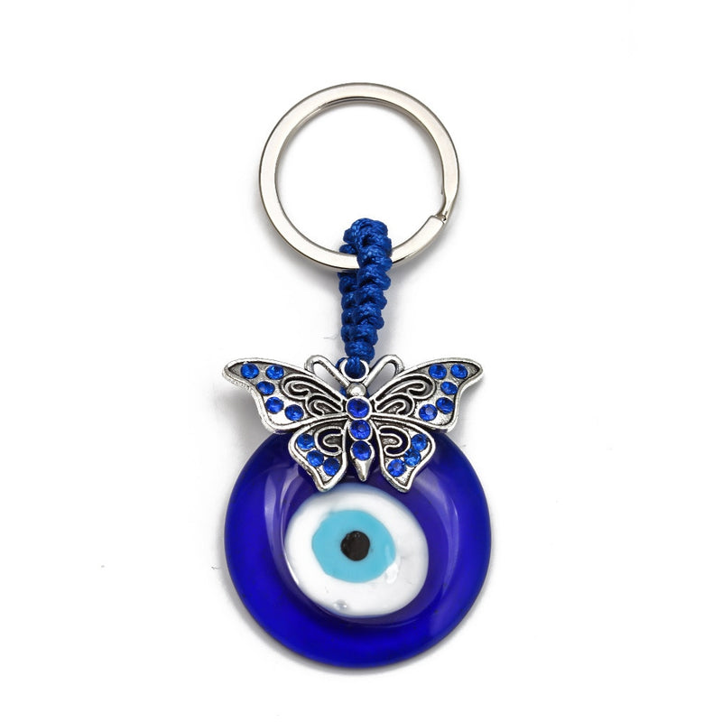 Turkish Lucky Blue Evil Eye Glass Keychain