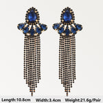 Dark Blue Series Long Dangle Drop Earrings
