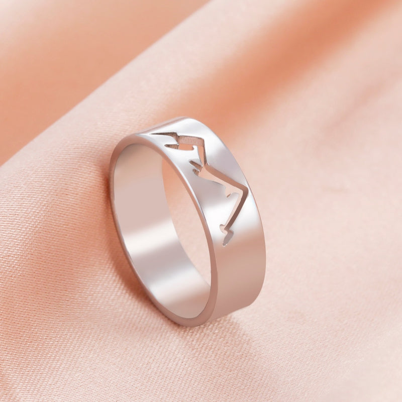 Women Stainless Steel Life Tree Hollow Ring