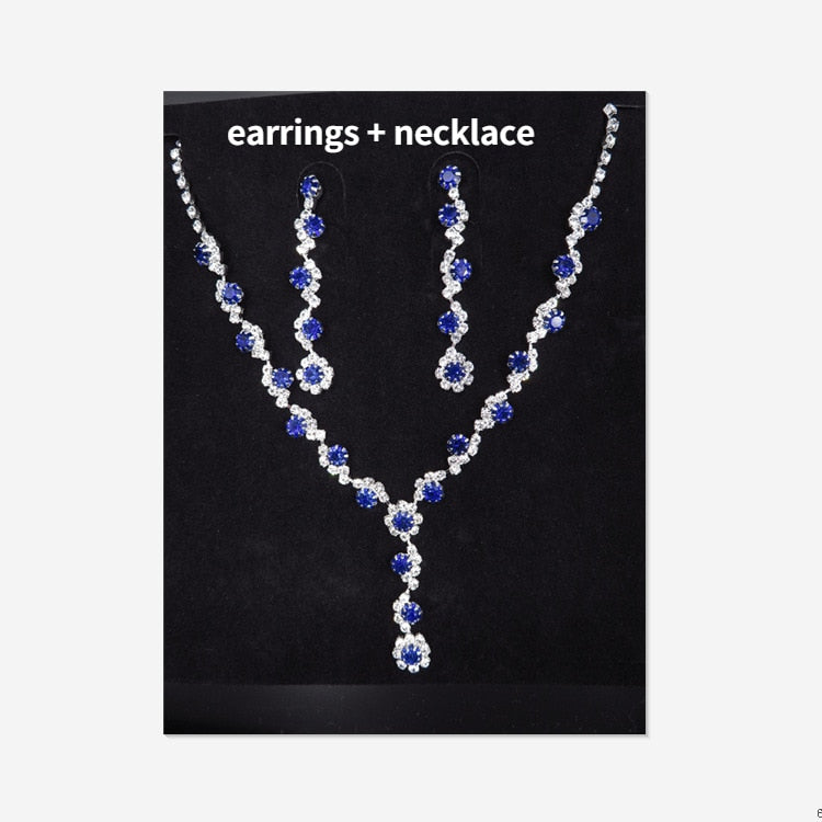 Trendy Blue Water Drop Rhinestones