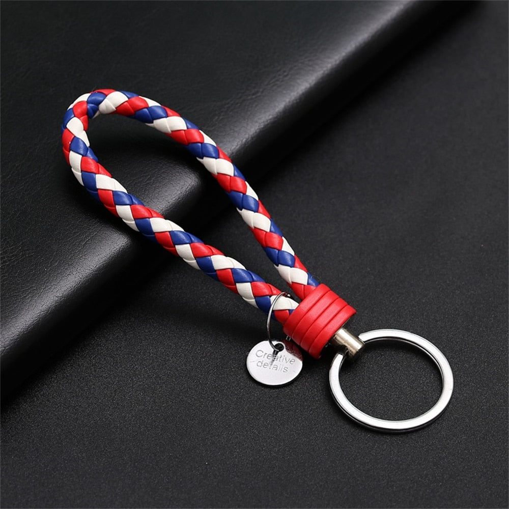 PU Leather Braided Rope Keychain