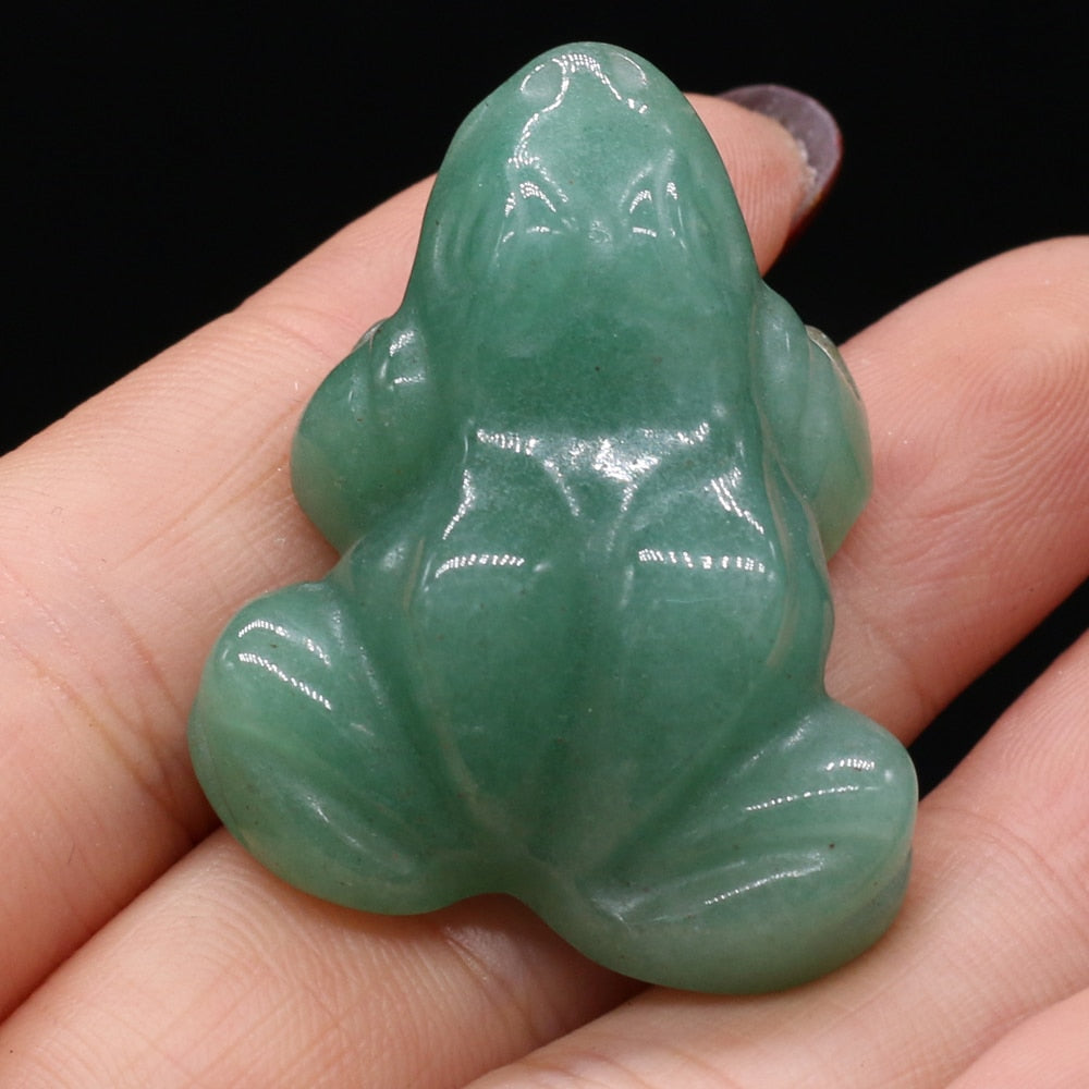 Frog Statue Reiki Figurine Opal Rose Quartz 