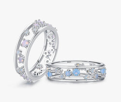 925 Sterling Silver Fashion Blue Opal Ring