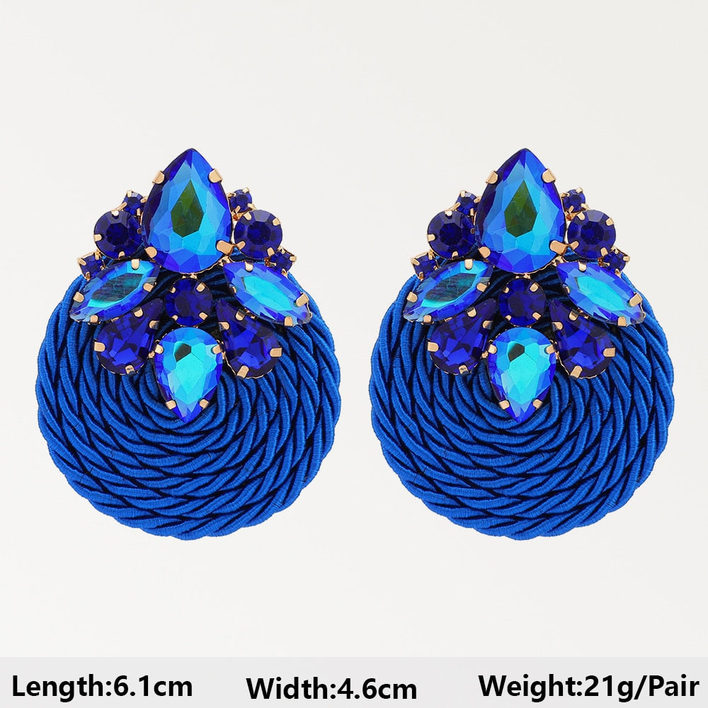 Dark Blue Series Long Dangle Drop Earrings