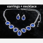 Trendy Blue Water Drop Rhinestones
