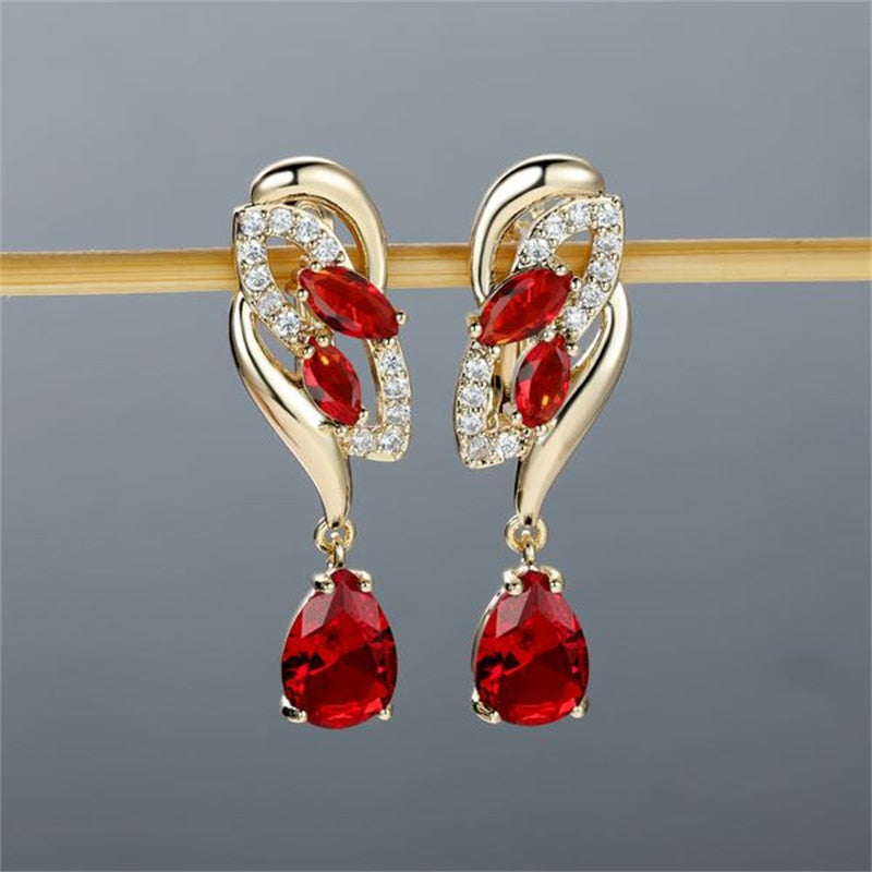 Crystal Flower Dangle Earrings