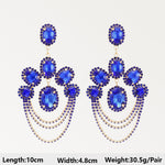 Dark Blue Series Long Dangle Drop Earrings