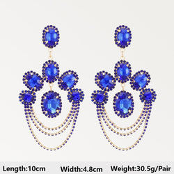 Dark Blue Series Long Dangle Drop Earrings