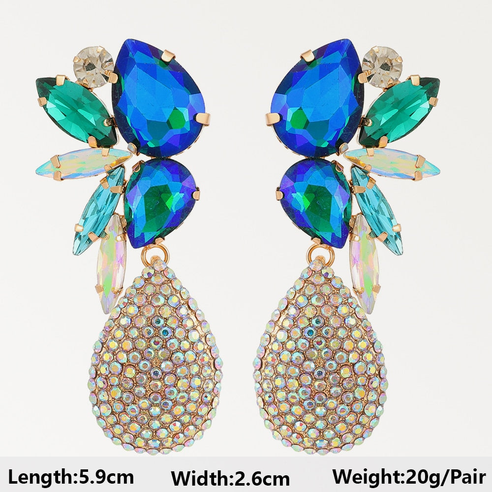 Dark Blue Series Long Dangle Drop Earrings