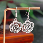 Hollow Carved Flowers Geometric Drop Earrings