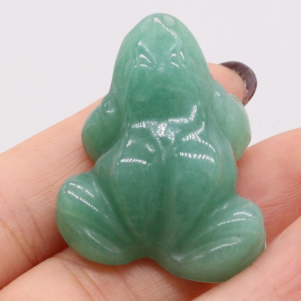 Frog Statue Reiki Figurine Opal Rose Quartz 