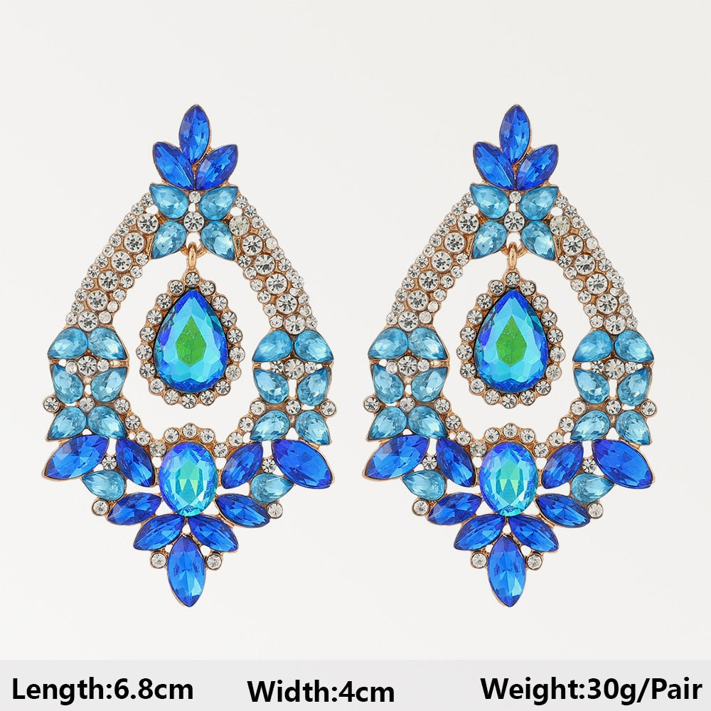 Dark Blue Series Long Dangle Drop Earrings