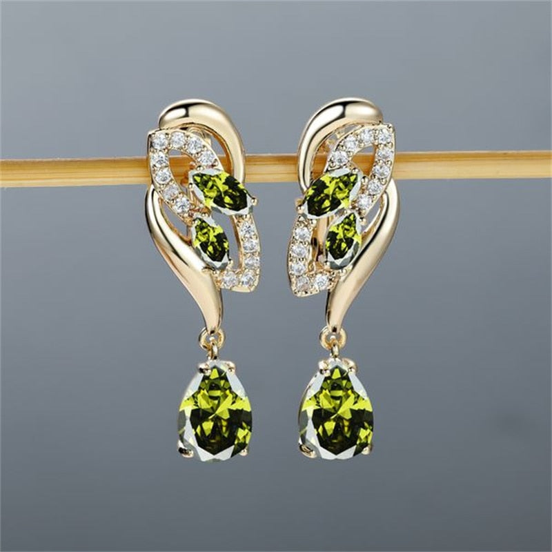 Crystal Flower Dangle Earrings