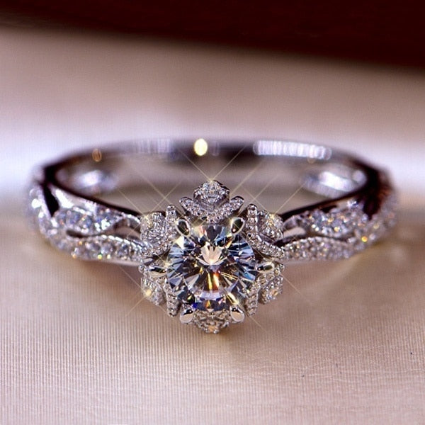 Exquisite Silver Color Engagement Rings