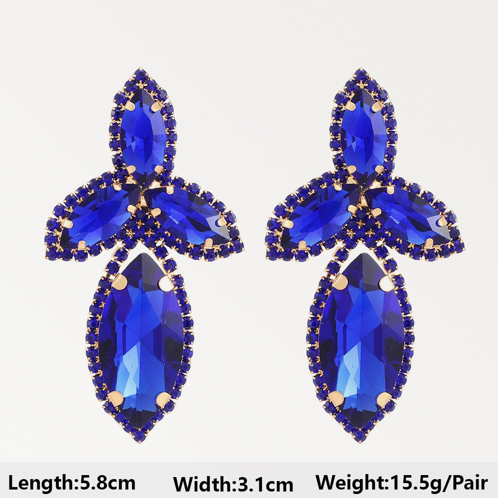 Dark Blue Series Long Dangle Drop Earrings