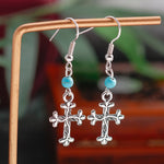 Hollow Carved Flowers Geometric Drop Earrings