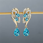 Crystal Flower Dangle Earrings