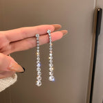 Long Full Rhinestone Big Earrings