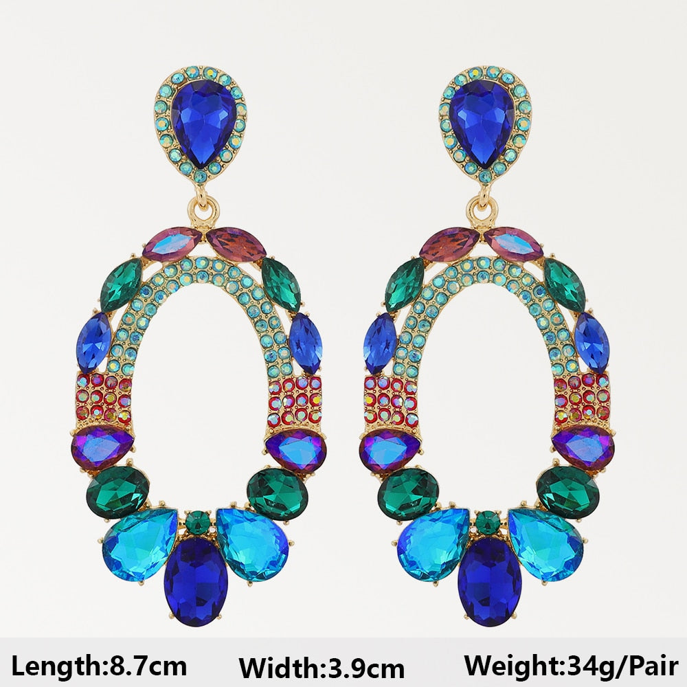 Dark Blue Series Long Dangle Drop Earrings