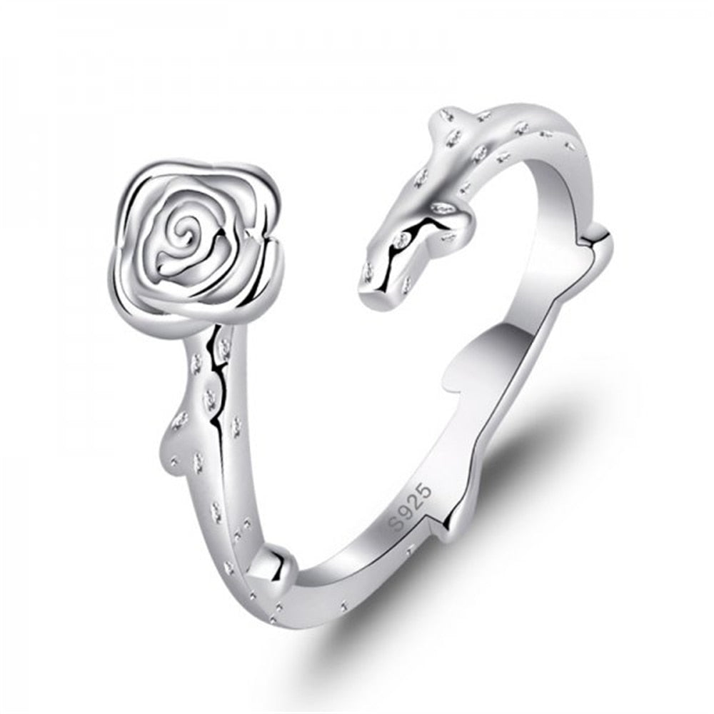 Retro Angel Wings Black Heart Rings