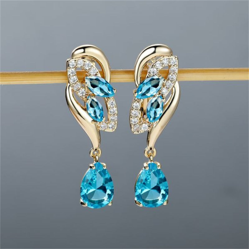 Crystal Flower Dangle Earrings