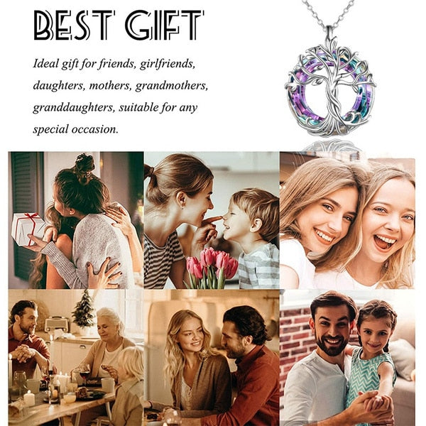Silver Celtic Family Tree of Life Necklace 