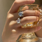 Elegant White Opal Irregular Crystal Ring