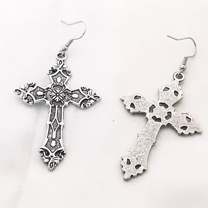Cross Dangle Drop Earrings