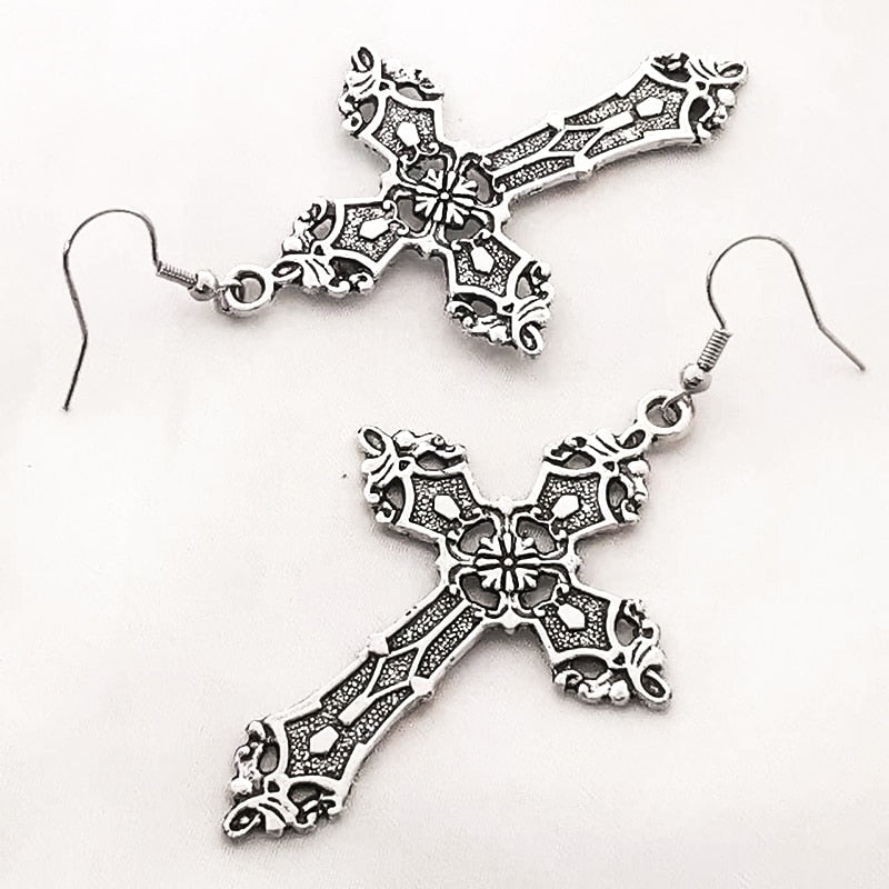 Cross Dangle Drop Earrings