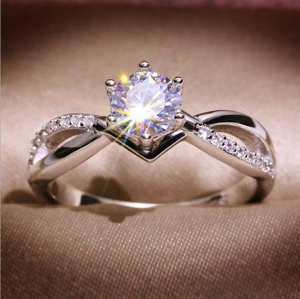 Exquisite Silver Color Engagement Rings