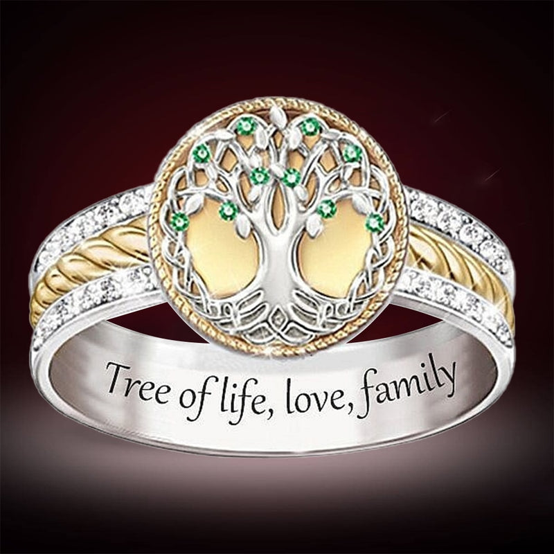 Celtic Tree of Life Rings Exquisite Two-color Ring