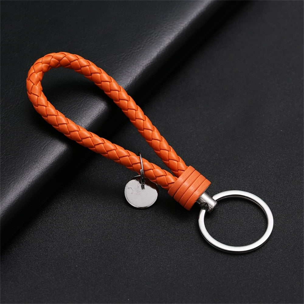 PU Leather Braided Rope Keychain