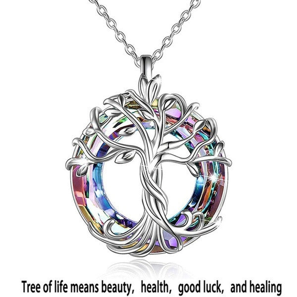 Silver Celtic Family Tree of Life Necklace 