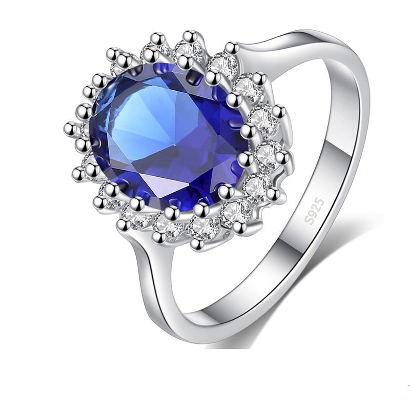 Princess Cut 3.2ct Lab Sapphire Ring