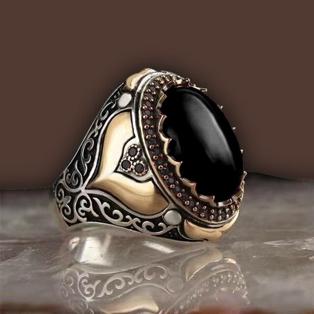 Retro Handmade Turkish Signet Ring for Men Women