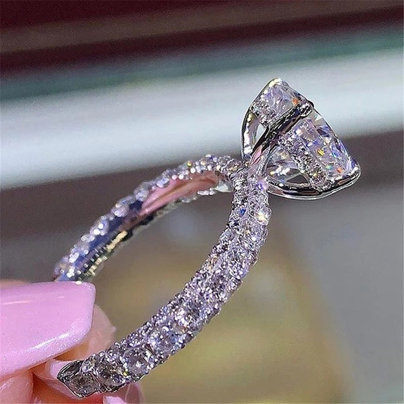 Exquisite Silver Color Engagement Rings