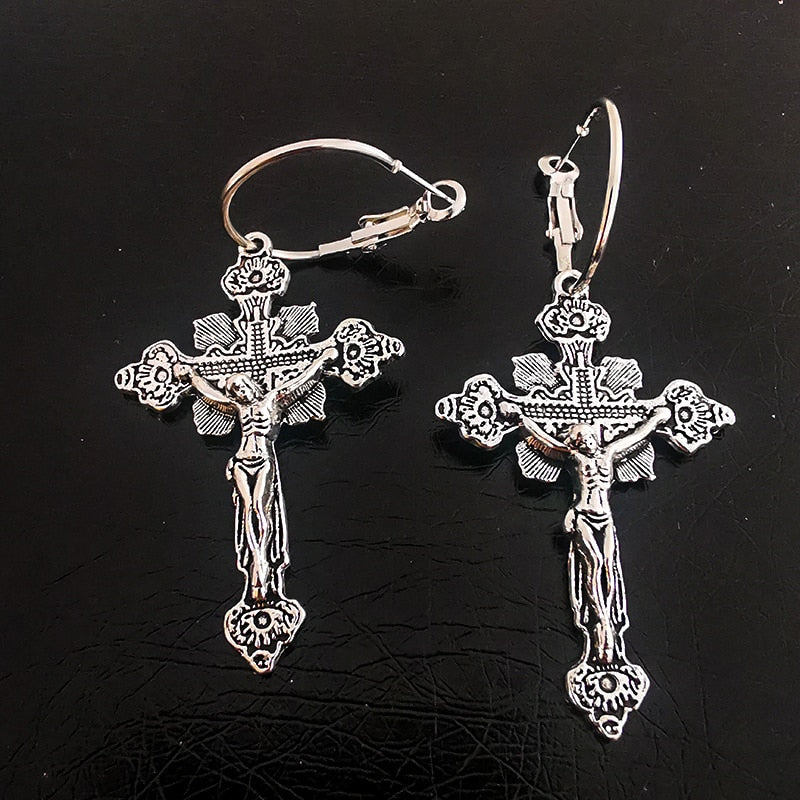 Cross Dangle Drop Earrings